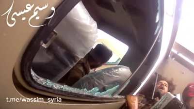 Video captures the moment the SAA neutralizes an Rebel group inside an armored vehicle in the northern countryside of Aleppo.