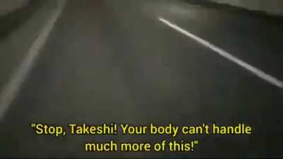 Japanese man chasing car screaming sex