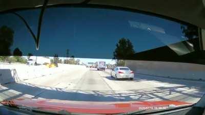 Literally driving like he doesn't care who he bumps into.