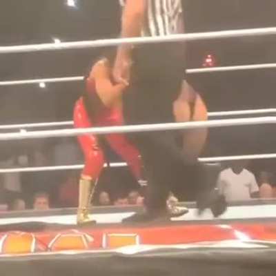 Belair toying with Becky in the ring