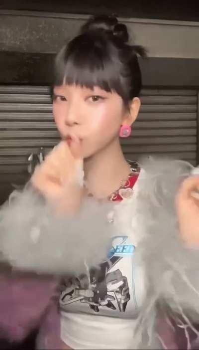 Karina showing off her skills with 2 cocks 