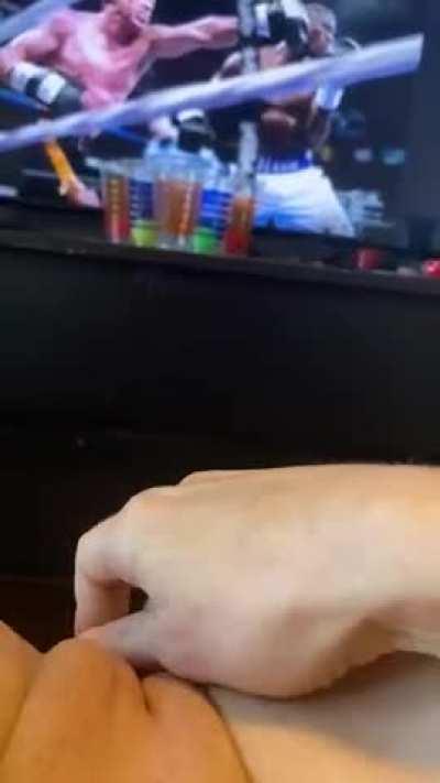 She got a launcher over there