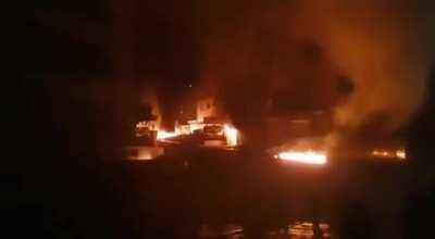 They just burned Ramal super Market in khaldeh