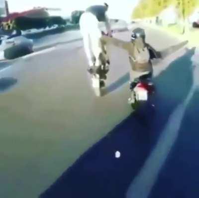 Don't drive a motorcycle with your ass up