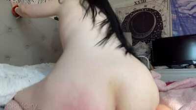 My ass swallows that dildo hard and fast