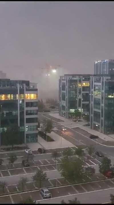 19.07.2023. heavy summer storm brings down two cranes (Belgrade, Serbia)