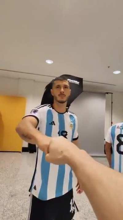 La intimidad de la seleccion Argentina en la sesion de fotos.