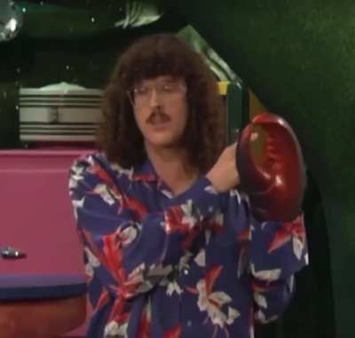 My brother with a lobster hand