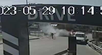 Debris of shot down orc missile landing in Kyiv