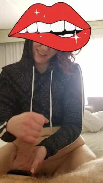Daddy loves it when I wear my hoodie up while stroking his cock