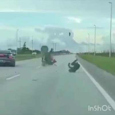 Trying to go wheelie against a Porsche.