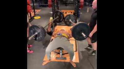 245lbs each hand. guess they were out of dumbbells