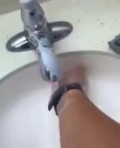 This guy washing his hands ...