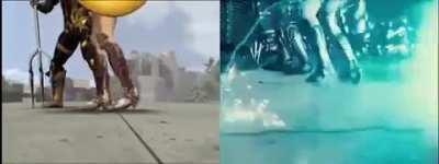 JL: Previsualization next to finished product.