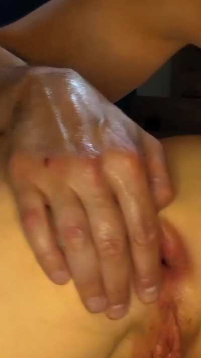 On all fours. Best position for a big anal gape
