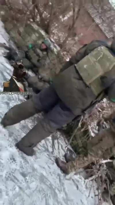 ru pov. Ukrainian soldiers argue with their command. Frozen, no food, few men. Near bakhmut. English subtitles