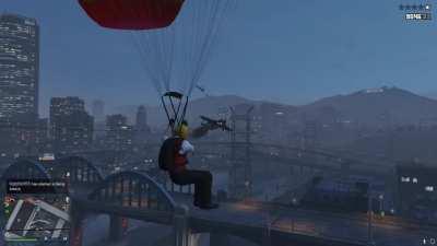 Was expecting to get smacked by the wing, but that works too