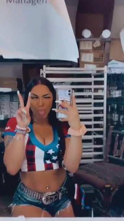 She looks sexy in her uniform