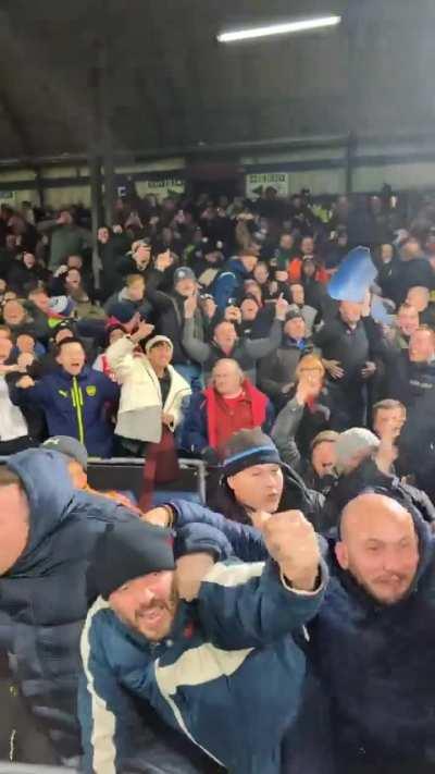 Pitchside view of the goal 
