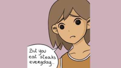 SUNNY ONLY EATS STEAK