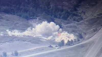 Ukrainian HIMARS GMLRS strike on concentration of Russian military personnel near Donetsk