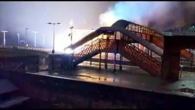 Some kids threw an electric scooter on to a 750V electrified train track