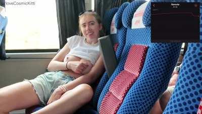 Getting vibrated to high heaven on a public bus [F]