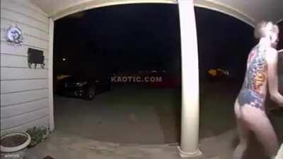 Drug crazed woman tries to break into house