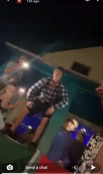 body slamming a plastic chair