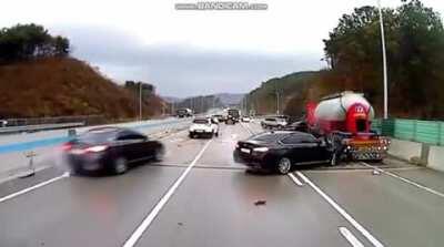 Black ice on the street causes several impacts