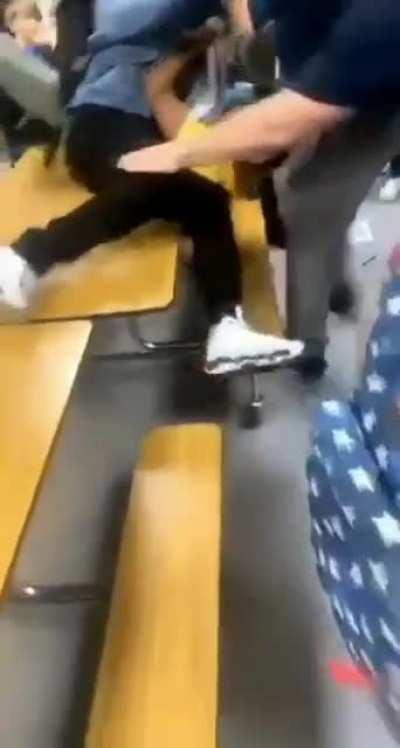 kid with camo backpack was talking hella shit