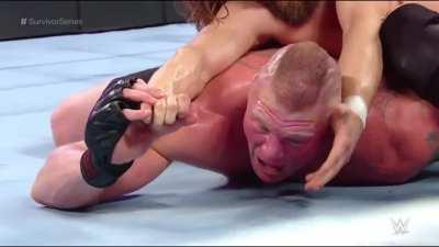 Daniel Bryan brings hitting some brutal stomps and crossfaces to Brock Lesnar.