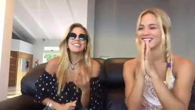 Each time she fixes hair