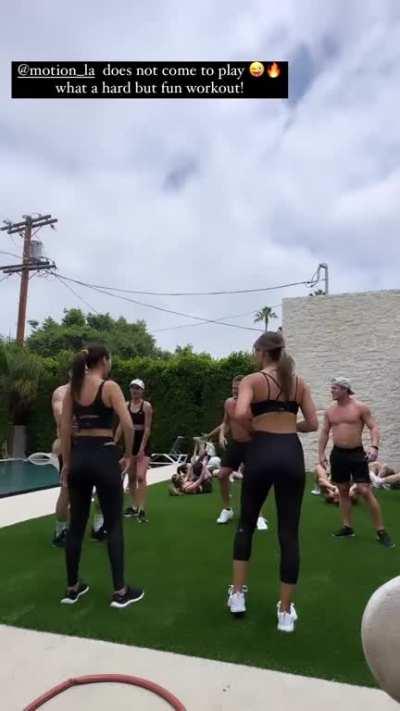 Victoria and Madison jump squats 
