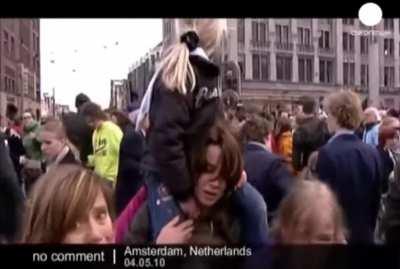 Guy screams during a moment of silence and chaos follows