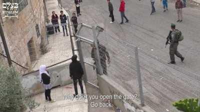 Israeli occupation blocking kids from going home after school in the West Bank