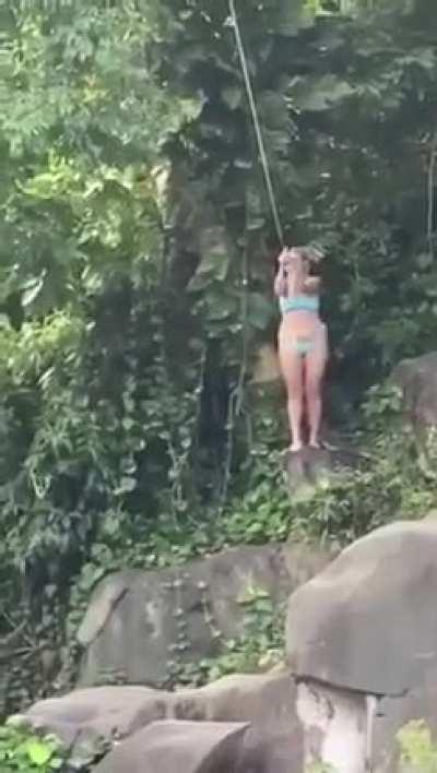 Trying to Swing on Rope but don't have enough Strength.