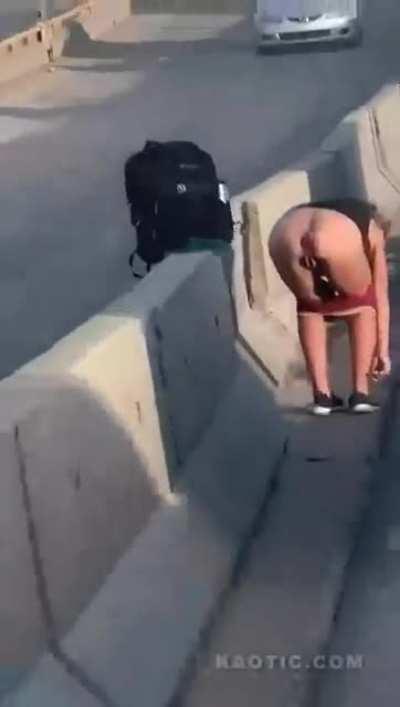 Just a cool lady on the side of a highway