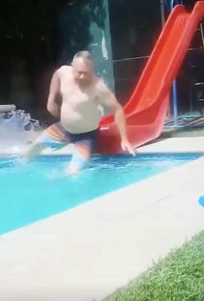 Going down a waterslide on your feet...