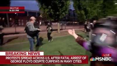 {06/02/2020] Seattle police shoot tear gas at live MSNBC broadcast