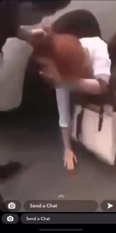 Girl is brutally stomped, kicked, and assaulted by two chavs