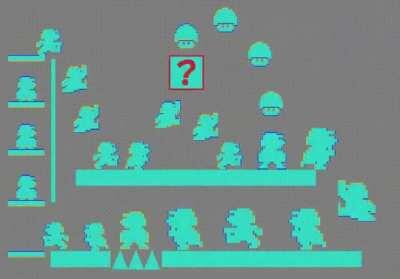 The marios look like they’re moving throughout the level, but each mario never gets anywhere.