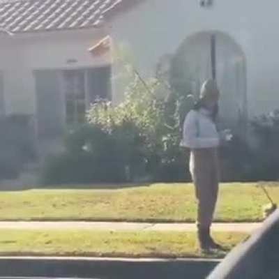 At least she is wearing a mask