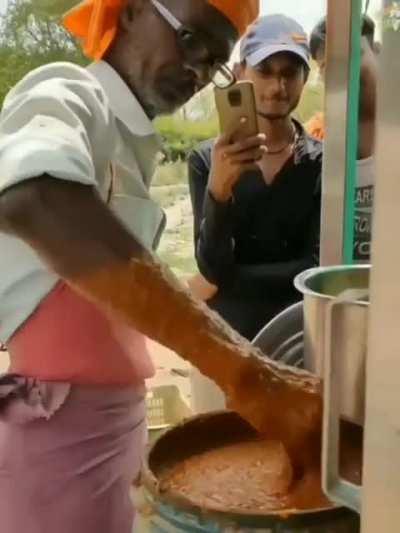 Maybe he washes his hands...?