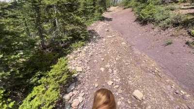 Having some fun on our hike. [gif]