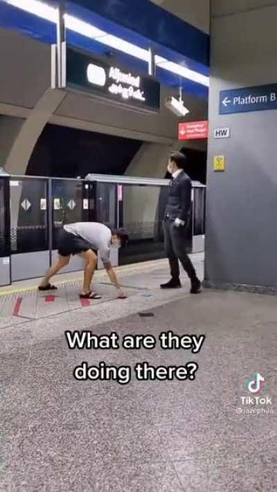 Saw this at The train station today ,what are they doing?