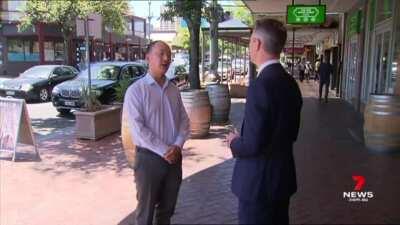 Chinese businessman abusing worker