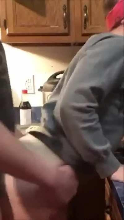 Fucked hard in the kitchen