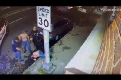 New York Post obtained footage of the police response to a fight outside a bar in Yonkers.
