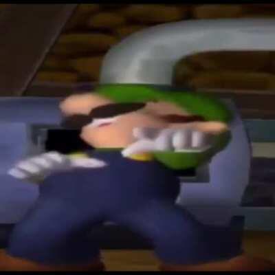 Luigi laughing.